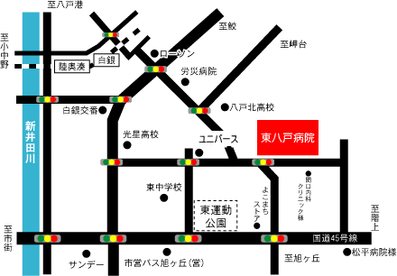八戸東病院・地図